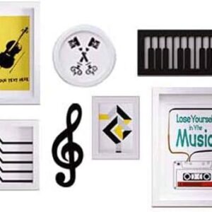 Photo Wall Solid Wood Photo Wall Music Wall Hanging Picture Frame Combination Wall Decoration Living Room Sofa Children Room Background Wall (Color :