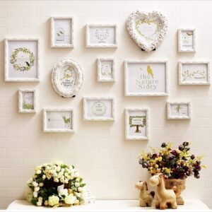 Picture Frames, Collage Picture Frames, Photo Wall-Photo Frame Family Friends White Picture Frame Gallery Collage Wall Hanging Photo Frame for Photo Sockets White Edge
