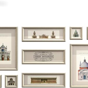 Wood Wall Hanging Photo Frame 9 Pcs/set Decor Wall-mounted Picture Figure Frames Portrait Framed Art