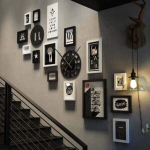 Stair Decoration Combination Photo Wall, Picture Frame Wall Hanging Easel Picture Frame Decoration Photo Wall, 14 Photo Frames & 3 Kinds Of Accessories