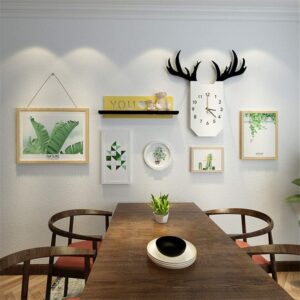 Photo Wall Nordic Photo Hanging Picture Creative Shelf Background Combination Wall Hanging Wall Hanging Picture Frame The Sweetest Highlight of Your Home (Picture color,Free